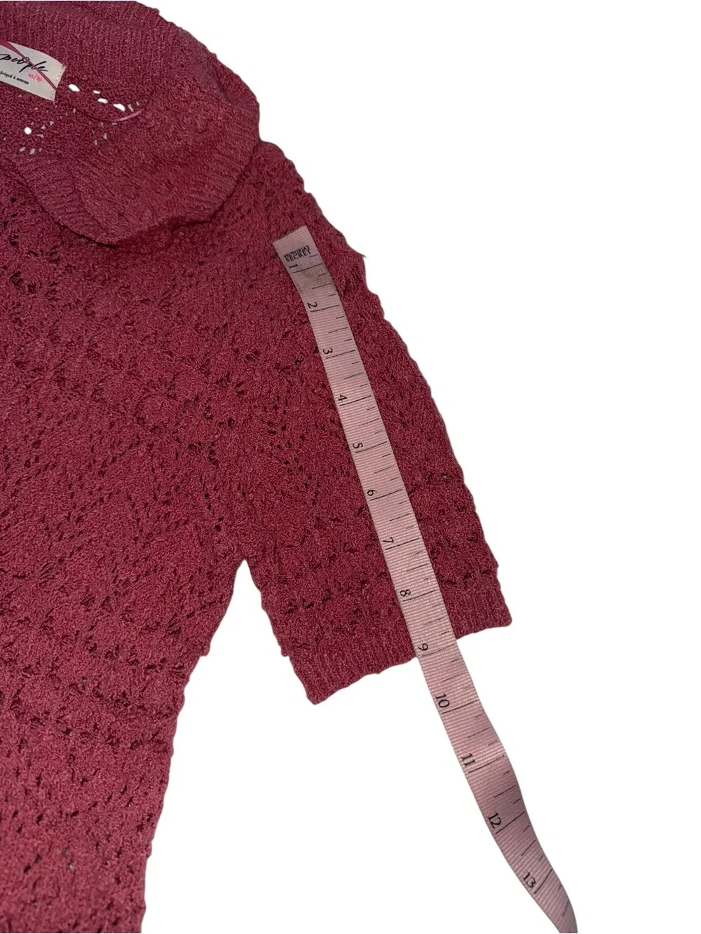 Free People Daylight Crochet Cardigan - Faded Rose Pink XS